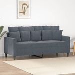 Casa si Gradina - Mobilier - Canapele si coltare - Canapele - Canapea cu 2 locuri, gri inchis, 140 cm, catifea - Infinity.ro