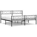 Casa si Gradina - Mobilier - Paturi si accesorii - Paturi - Cadru pat metalic cu tablii de cap/picioare, negru, 200x200 cm - Infinity.ro
