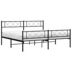 Casa si Gradina - Mobilier - Paturi si accesorii - Paturi - Cadru pat metalic cu tablii de cap/picioare, negru, 200x200 cm - Infinity.ro