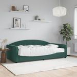 Casa si Gradina - Mobilier - Paturi si accesorii - Paturi - Pat de zi cu saltea, verde inchis, 100x200 cm, catifea - Infinity.ro
