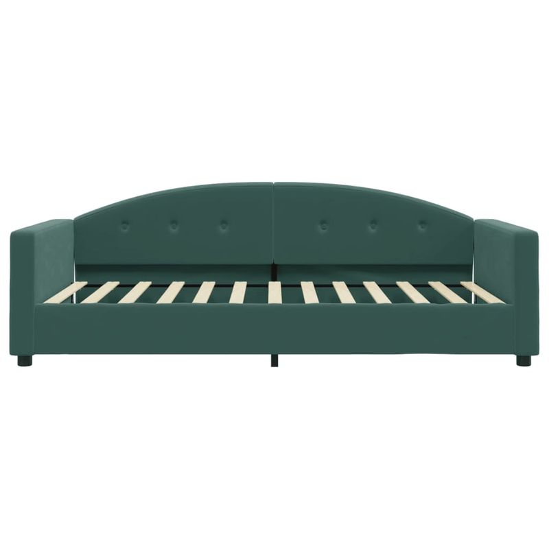 Casa si Gradina - Mobilier - Paturi si accesorii - Paturi - Pat de zi cu saltea, verde inchis, 100x200 cm, catifea - Infinity.ro
