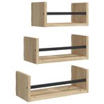 Casa si Gradina - Mobilier - Biblioteci si rafturi - Rafturi - Set rafturi perete cu bare, 3 buc, stejar sonoma lemn prelucrat - Infinity.ro