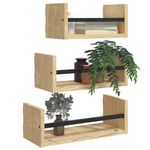 Casa si Gradina - Mobilier - Biblioteci si rafturi - Rafturi - Set rafturi perete cu bare, 3 buc, stejar sonoma lemn prelucrat - Infinity.ro