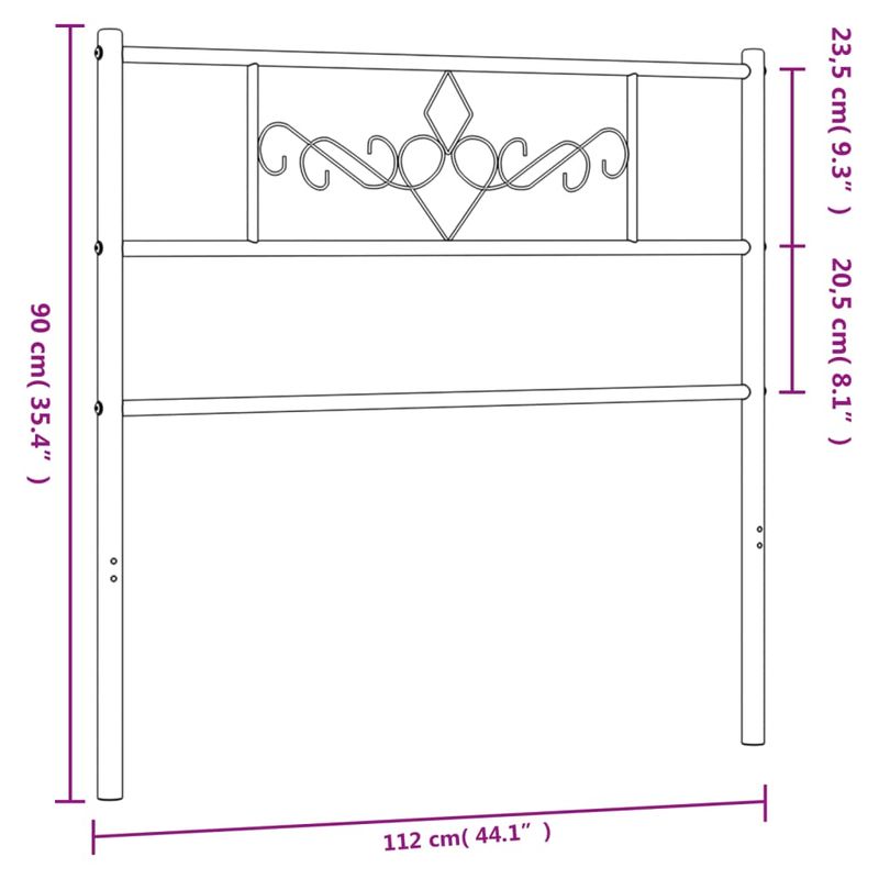 Casa si Gradina - Mobilier - Paturi si accesorii - Accesorii paturi - Tablie de pat metalica, alb, 107 cm - Infinity.ro
