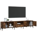 Casa si Gradina - Mobilier - Comode si corpuri - Comode - Comoda TV cu sertar, stejar fumuriu 200x25x44 cm lemn prelucrat - Infinity.ro