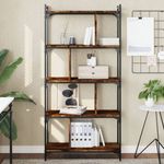 Casa si Gradina - Mobilier - Biblioteci si rafturi - Biblioteci - Biblioteca cu 5 niveluri, stejar fumuriu, 76x32x158 cm, lemn - Infinity.ro