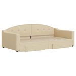 Casa si Gradina - Mobilier - Paturi si accesorii - Paturi - Pat de zi cu extensie si sertare, crem, 100x200 cm, textil - Infinity.ro