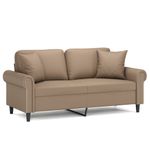 Casa si Gradina - Mobilier - Canapele si coltare - Canapele - Canapea cu 2 locuri cu pernute, cappuccino, 140 cm, piele eco. - Infinity.ro