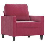 Casa si Gradina - Mobilier - Scaune si fotolii - Fotolii - Fotoliu canapea cu taburet, rosu vin, 60 cm, catifea - Infinity.ro