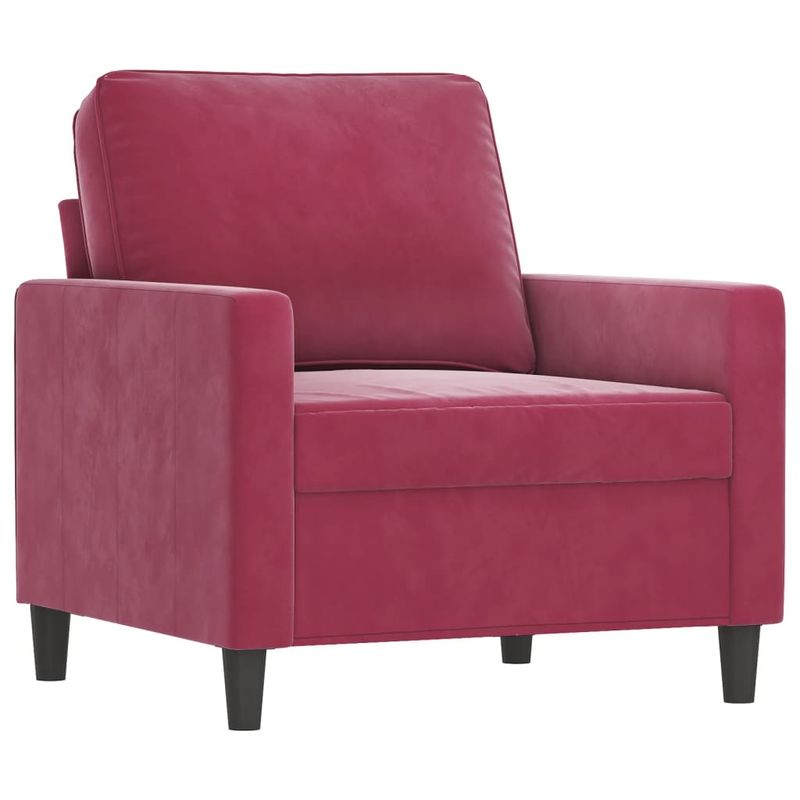 Casa si Gradina - Mobilier - Scaune si fotolii - Fotolii - Fotoliu canapea cu taburet, rosu vin, 60 cm, catifea - Infinity.ro