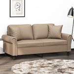 Casa si Gradina - Mobilier - Canapele si coltare - Canapele - Canapea cu 2 locuri cu pernute, cappuccino, 140 cm, piele eco. - Infinity.ro