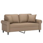 Casa si Gradina - Mobilier - Canapele si coltare - Canapele - Canapea cu 2 locuri cu pernute, cappuccino, 140 cm, piele eco. - Infinity.ro