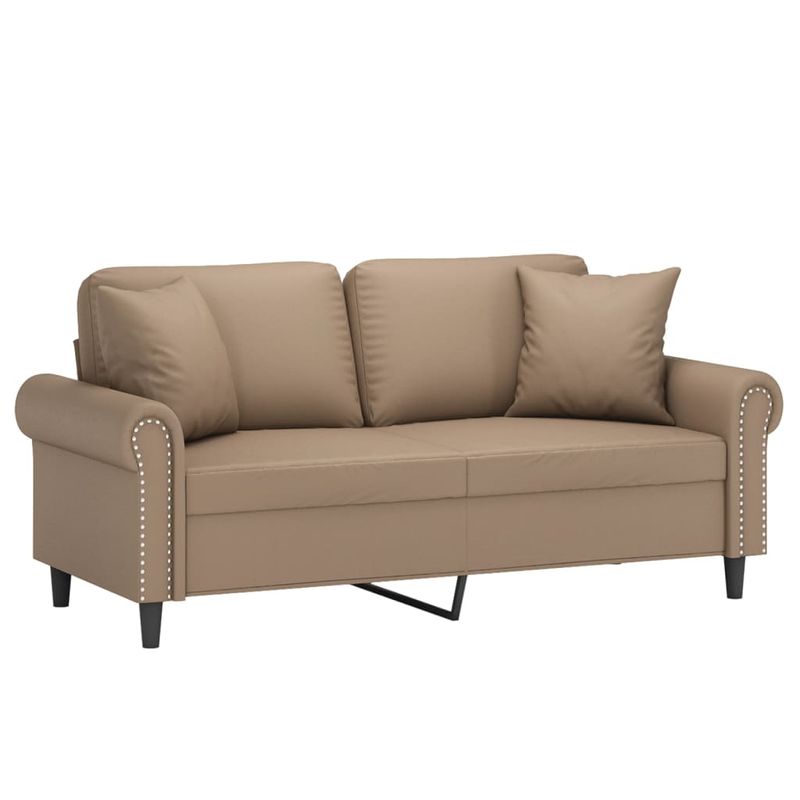 Casa si Gradina - Mobilier - Canapele si coltare - Canapele - Canapea cu 2 locuri cu pernute, cappuccino, 140 cm, piele eco. - Infinity.ro