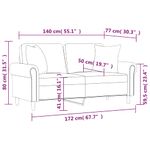 Casa si Gradina - Mobilier - Canapele si coltare - Canapele - Canapea cu 2 locuri cu pernute, cappuccino, 140 cm, piele eco. - Infinity.ro