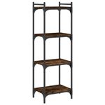 Casa si Gradina - Mobilier - Biblioteci si rafturi - Biblioteci - Biblioteca 4 niveluri stejar afumat 40x30x120 cm lemn prelucrat - Infinity.ro