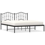 Casa si Gradina - Mobilier - Paturi si accesorii - Paturi - Cadru de pat metalic cu tablie, negru, 160x200 cm - Infinity.ro