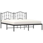 Casa si Gradina - Mobilier - Paturi si accesorii - Paturi - Cadru de pat metalic cu tablie, negru, 160x200 cm - Infinity.ro