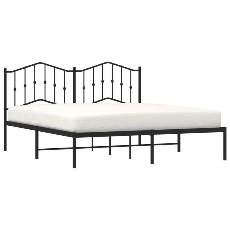 Casa si Gradina - Mobilier - Paturi si accesorii - Paturi - Cadru de pat metalic cu tablie, negru, 160x200 cm - Infinity.ro