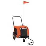 Petshop - Accesorii petshop - Culcusuri si custi - Genti si articole transport - Remorca bicicleta animale companie portocaliu/negru oxford/fier - Infinity.ro