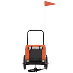 Petshop - Accesorii petshop - Culcusuri si custi - Genti si articole transport - Remorca bicicleta animale companie portocaliu/negru oxford/fier - Infinity.ro