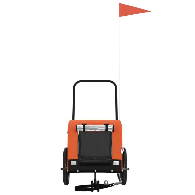 Petshop - Accesorii petshop - Culcusuri si custi - Genti si articole transport - Remorca bicicleta animale companie portocaliu/negru oxford/fier - Infinity.ro