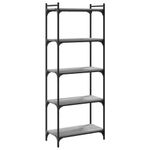 Casa si Gradina - Mobilier - Biblioteci si rafturi - Biblioteci - Biblioteca cu 5 niveluri gri sonoma 60x30x154 cm lemn prelucrat - Infinity.ro