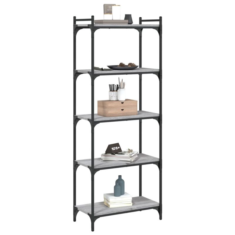 Casa si Gradina - Mobilier - Biblioteci si rafturi - Biblioteci - Biblioteca cu 5 niveluri gri sonoma 60x30x154 cm lemn prelucrat - Infinity.ro
