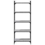 Casa si Gradina - Mobilier - Biblioteci si rafturi - Biblioteci - Biblioteca cu 5 niveluri gri sonoma 60x30x154 cm lemn prelucrat - Infinity.ro