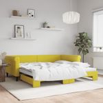 Casa si Gradina - Mobilier - Paturi si accesorii - Paturi - Pat de zi cu extensie, galben, 100x200 cm, catifea - Infinity.ro
