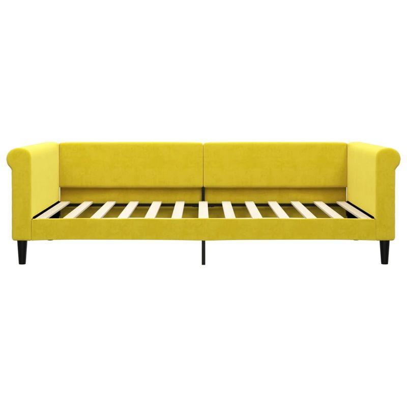 Casa si Gradina - Mobilier - Paturi si accesorii - Paturi - Pat de zi cu extensie, galben, 100x200 cm, catifea - Infinity.ro