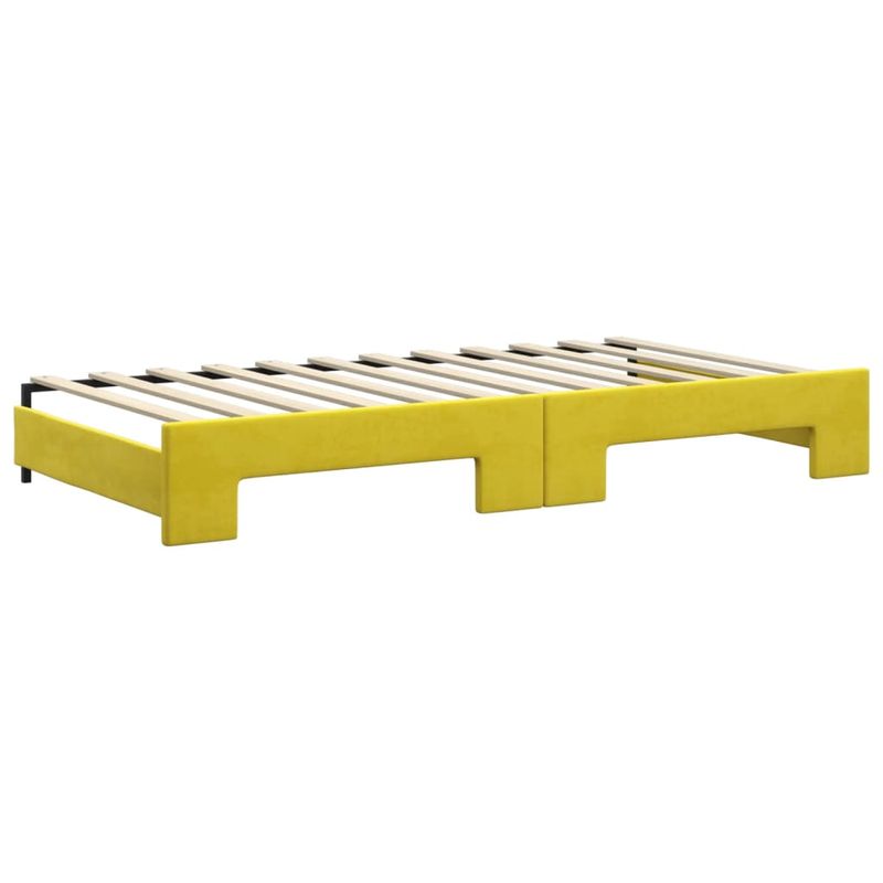 Casa si Gradina - Mobilier - Paturi si accesorii - Paturi - Pat de zi cu extensie, galben, 100x200 cm, catifea - Infinity.ro