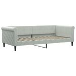 Casa si Gradina - Mobilier - Paturi si accesorii - Paturi - Pat de zi cu extensie si saltele, gri deschis 90x200 cm catifea - Infinity.ro