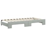 Casa si Gradina - Mobilier - Paturi si accesorii - Paturi - Pat de zi cu extensie si saltele, gri deschis 90x200 cm catifea - Infinity.ro