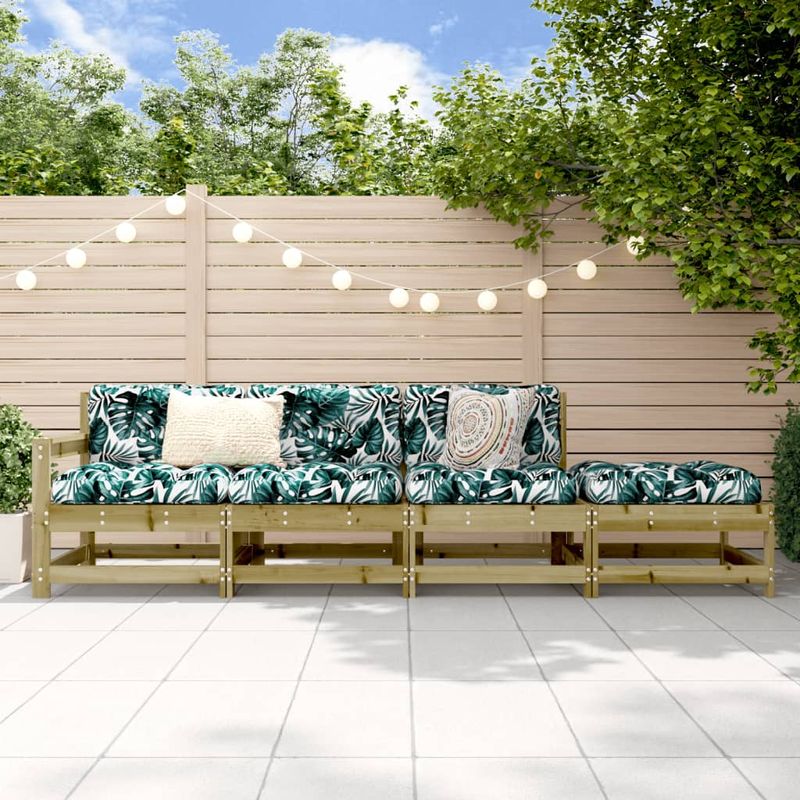 Casa si Gradina - Gradina si terasa - Mobilier exterior - Canapele si fotolii gradina - Set mobilier relaxare de gradina, 4 piese, lemn de pin tratat - Infinity.ro