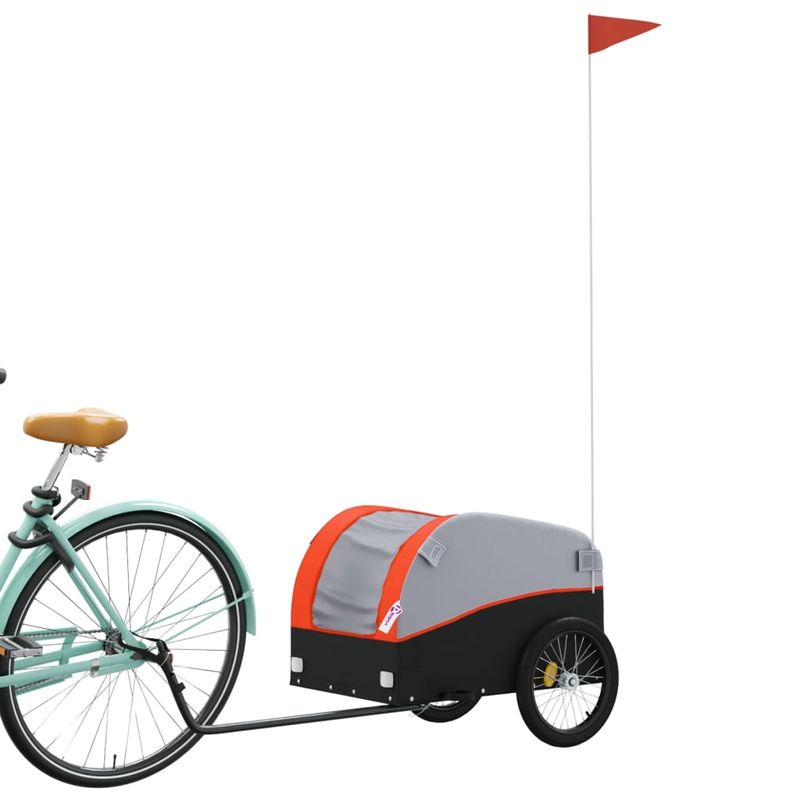 Sport si Outdoor - Ciclism - Accesorii pentru biciclete - Remorci biciclete - Remorca pentru biciclete negru/portocaliu, 30 kg, fier, mărime 123x52x53 cm - Infinity.ro