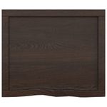 Casa si Gradina - Mobilier - Feronerie si accesorii mobila - Blat de masa maro 60x50x(2-4) cm, lemn masiv stejar tratat, maro închis - Infinity.ro