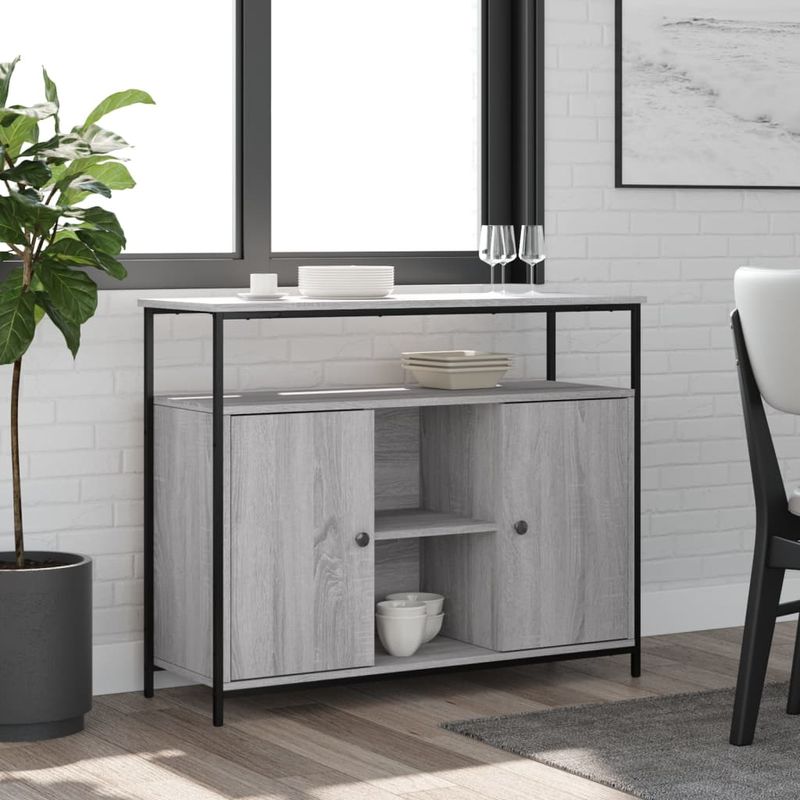 Casa si Gradina - Mobilier - Comode si corpuri - Comode - Servanta, gri sonoma, 100x35x80 cm, lemn compozit - Infinity.ro