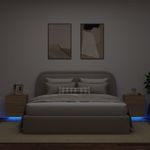 Casa si Gradina - Mobilier - Comode si corpuri - Noptiere - Noptiere cu lumini LED, 2 buc., stejar sonoma, lemn prelucrat - Infinity.ro