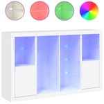 Casa si Gradina - Mobilier - Comode si corpuri - Comode - Servanta cu lumini LED, 3 buc., alb, lemn prelucrat - Infinity.ro