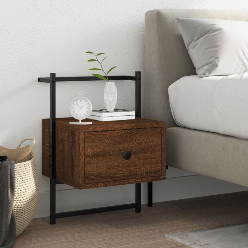 Casa si Gradina - Mobilier - Comode si corpuri - Noptiere - Noptiera de perete, stejar maro, 35x30x51 cm, lemn prelucrat - Infinity.ro