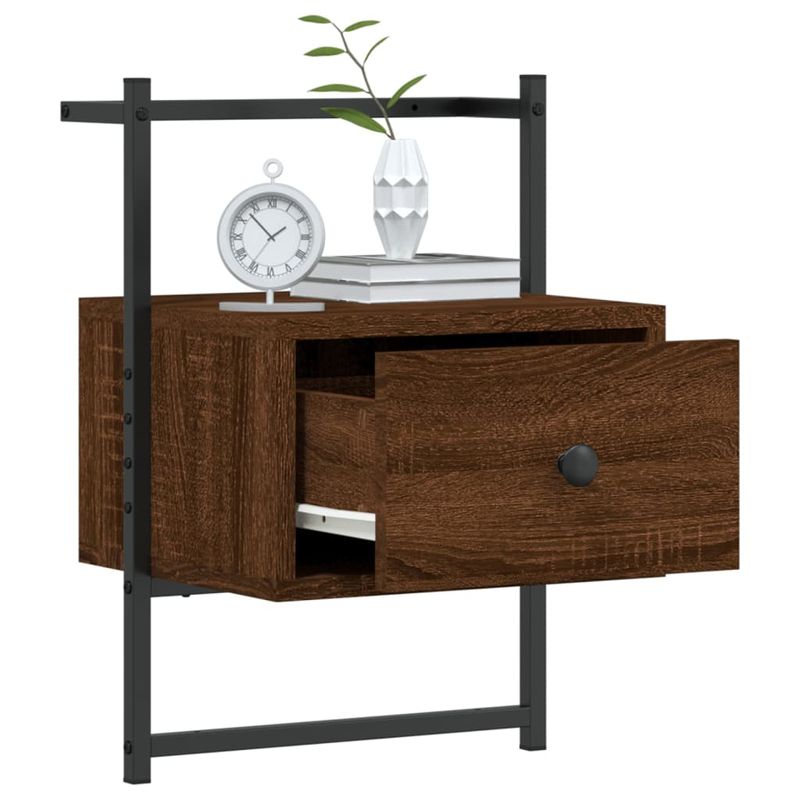 Casa si Gradina - Mobilier - Comode si corpuri - Noptiere - Noptiera de perete, stejar maro, 35x30x51 cm, lemn prelucrat - Infinity.ro