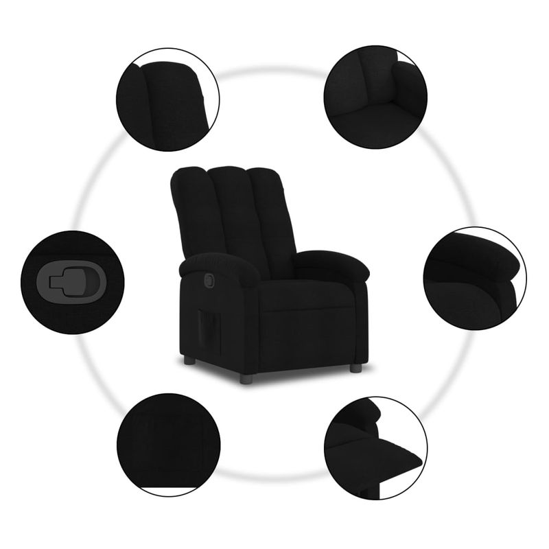 Casa si Gradina - Mobilier - Scaune si fotolii - Fotolii - Fotoliu rabatabil, negru, material textil - Infinity.ro