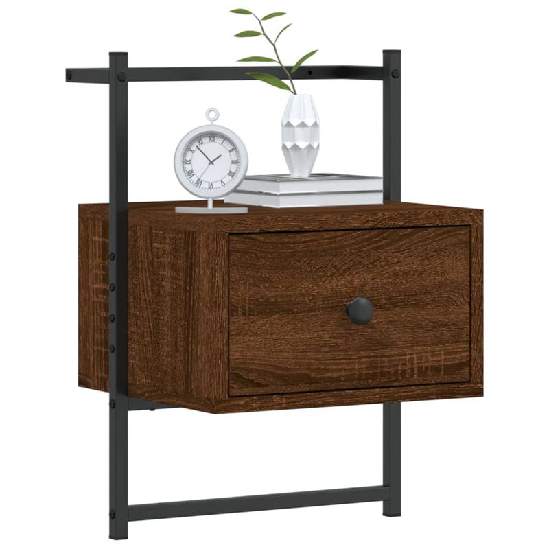 Casa si Gradina - Mobilier - Comode si corpuri - Noptiere - Noptiera de perete, stejar maro, 35x30x51 cm, lemn prelucrat - Infinity.ro