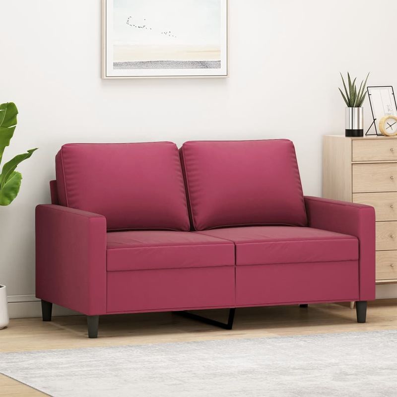 Casa si Gradina - Mobilier - Canapele si coltare - Canapele - Canapea cu 2 locuri, rosu vin, 120 cm, catifea - Infinity.ro
