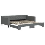 Casa si Gradina - Mobilier - Paturi si accesorii - Paturi - Pat de zi cu extensie, gri inchis, 100x200 cm, textil - Infinity.ro