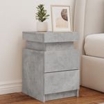 Casa si Gradina - Mobilier - Comode si corpuri - Noptiere - Noptiere cu lumini LED, 2 buc., gri beton, 35x39x55 cm - Infinity.ro