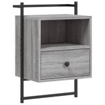 Casa si Gradina - Mobilier - Comode si corpuri - Noptiere - Noptiera de perete, gri sonoma, 40x30x61 cm, lemn prelucrat - Infinity.ro