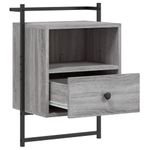 Casa si Gradina - Mobilier - Comode si corpuri - Noptiere - Noptiera de perete, gri sonoma, 40x30x61 cm, lemn prelucrat - Infinity.ro