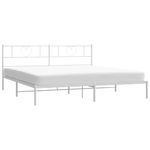 Casa si Gradina - Mobilier - Paturi si accesorii - Paturi - Cadru de pat metalic cu tablie, alb, 193x203 cm - Infinity.ro