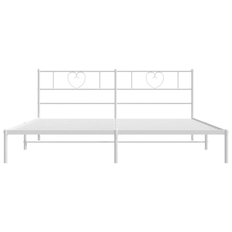 Casa si Gradina - Mobilier - Paturi si accesorii - Paturi - Cadru de pat metalic cu tablie, alb, 193x203 cm - Infinity.ro